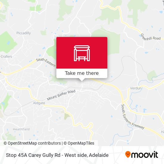 Stop 45A Carey Gully Rd - West side map