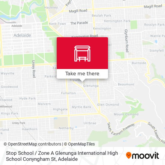 Stop School / Zone A Glenunga International High School Conyngham St map
