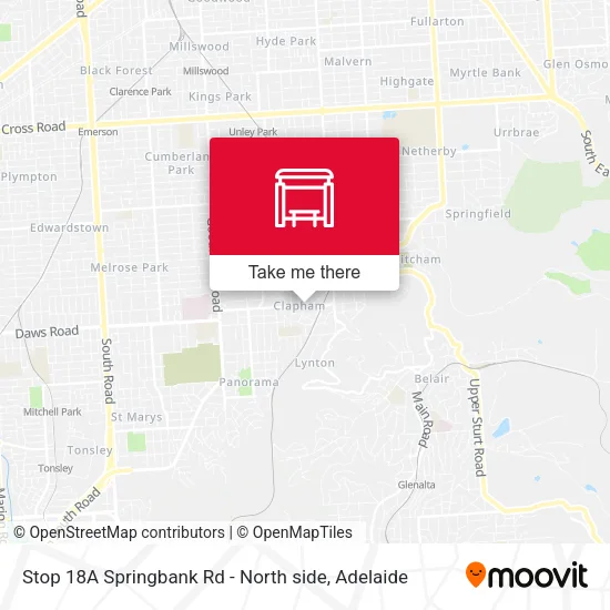 Stop 18A Springbank Rd - North side map