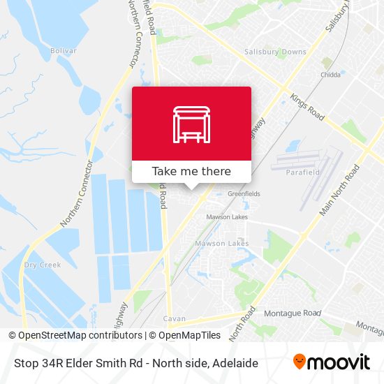 Stop 34R Elder Smith Rd - North side map