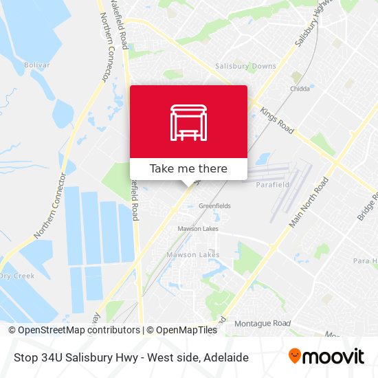 Stop 34U Salisbury Hwy - West side map