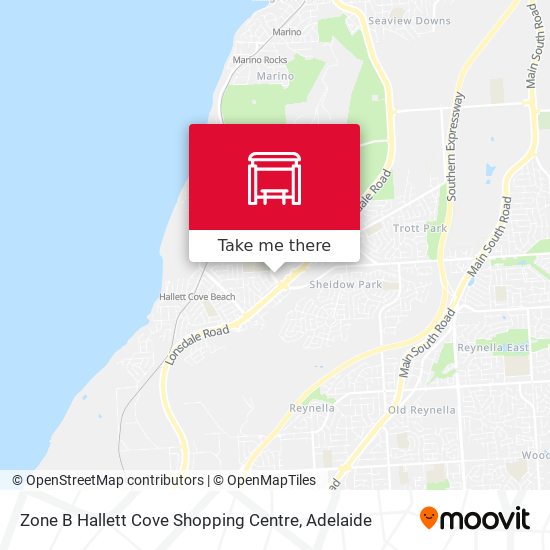 Mapa Zone B Hallett Cove Shopping Centre