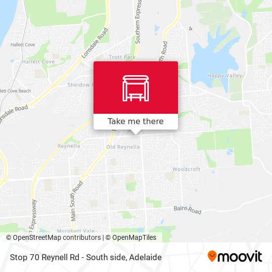 Mapa Stop 70 Reynell Rd - South side