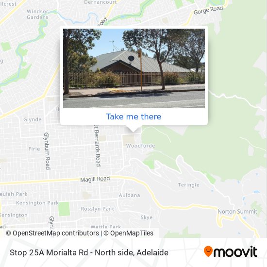 Stop 25A Morialta Rd - North side map