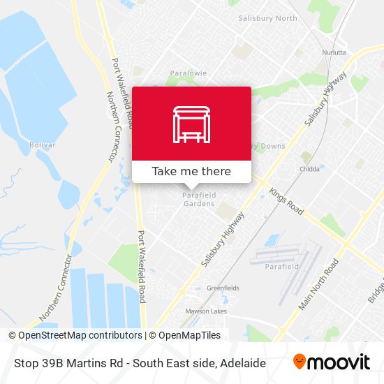Stop 39B Martins Rd - South East side map