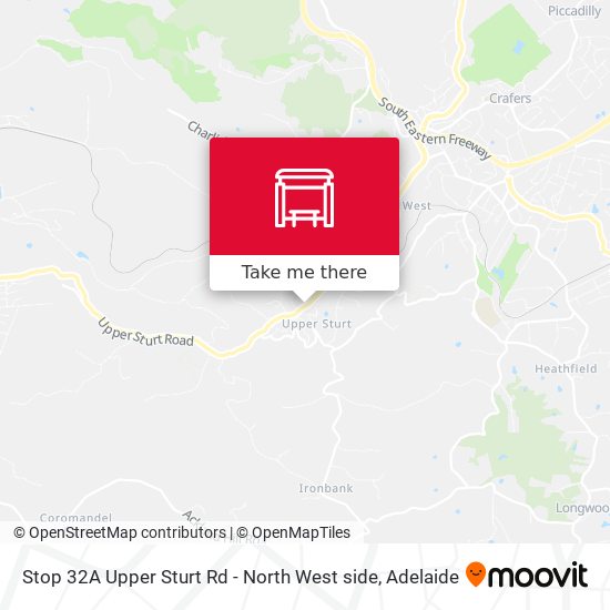 Stop 32A Upper Sturt Rd - North West side map