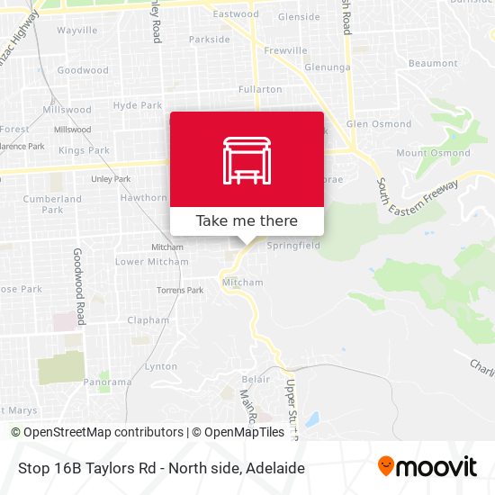 Mapa Stop 16B Taylors Rd - North side