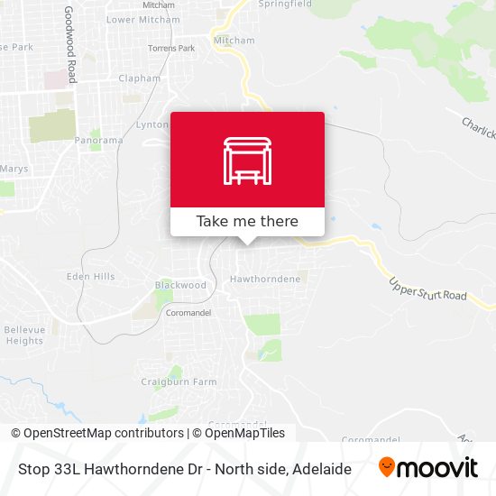 Stop 33L Hawthorndene Dr - North side map