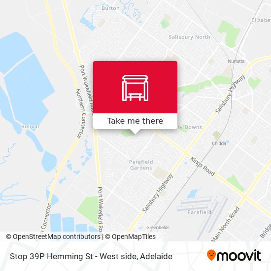 Stop 39P Hemming St - West side map