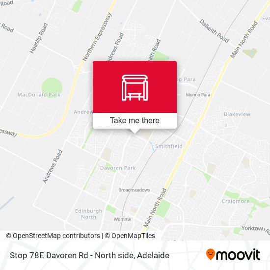 Stop 78E Davoren Rd - North side map
