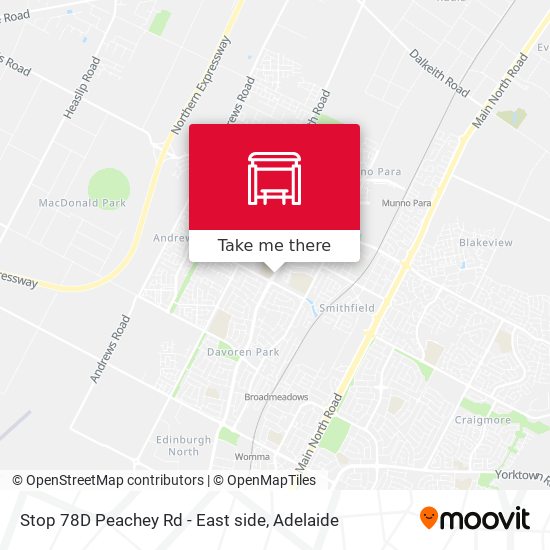 Mapa Stop 78D Peachey Rd - East side