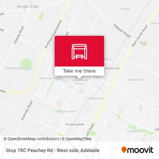 Stop 78C Peachey Rd - West side map