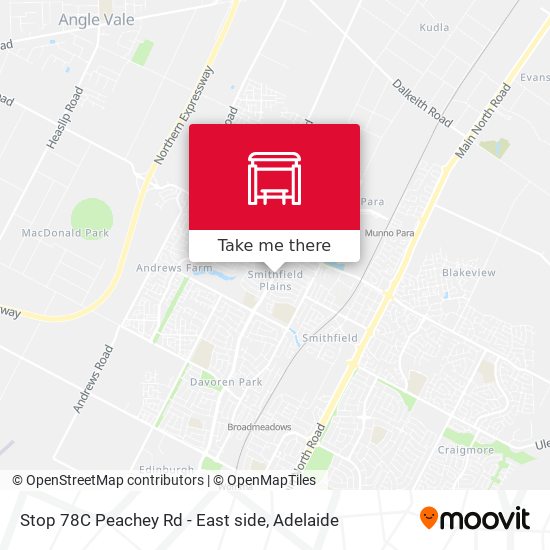 Mapa Stop 78C Peachey Rd - East side