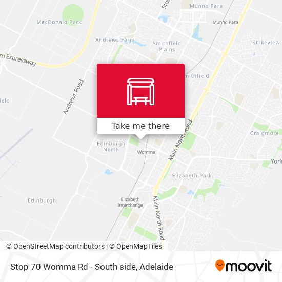 Stop 70 Womma Rd - South side map