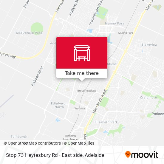 Stop 73 Heytesbury Rd - East side map