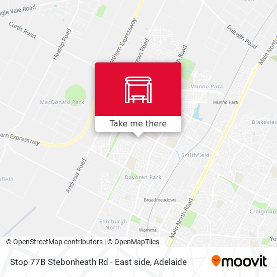 Stop 77B Stebonheath Rd - East side map