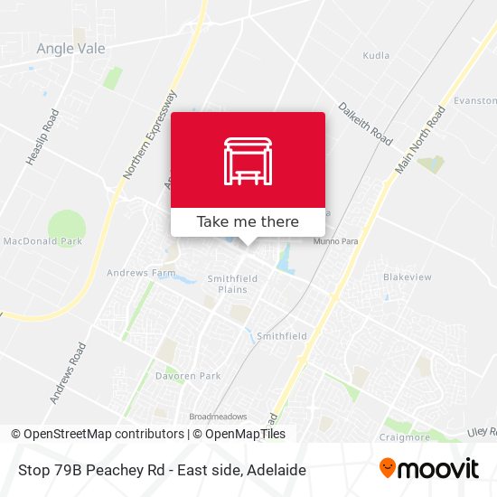 Mapa Stop 79B Peachey Rd - East side