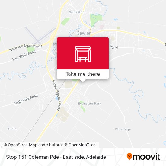 Stop 151 Coleman Pde - East side map