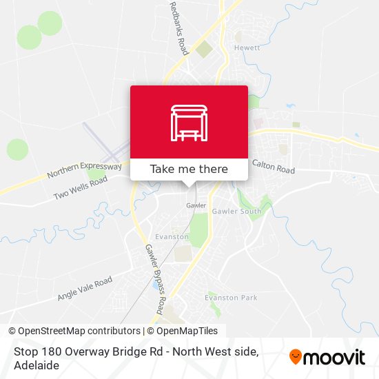 Stop 180 Overway Bridge Rd - North West side map