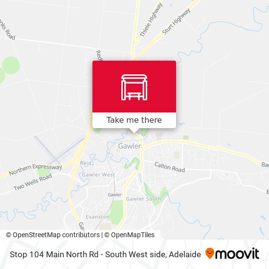 Stop 104 Main North Rd - South West side map