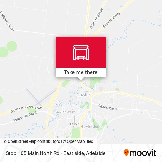 Stop 105 Main North Rd - East side map