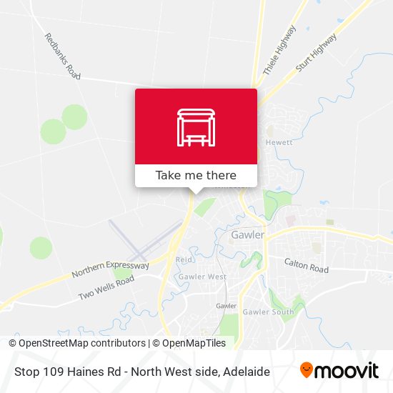 Stop 109 Haines Rd - North West side map