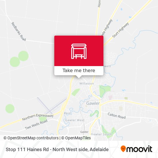 Stop 111 Haines Rd - North West side map