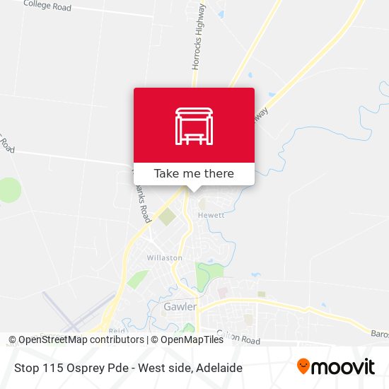 Stop 115 Osprey Pde - West side map