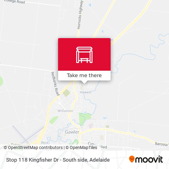 Stop 118 Kingfisher Dr - South side map