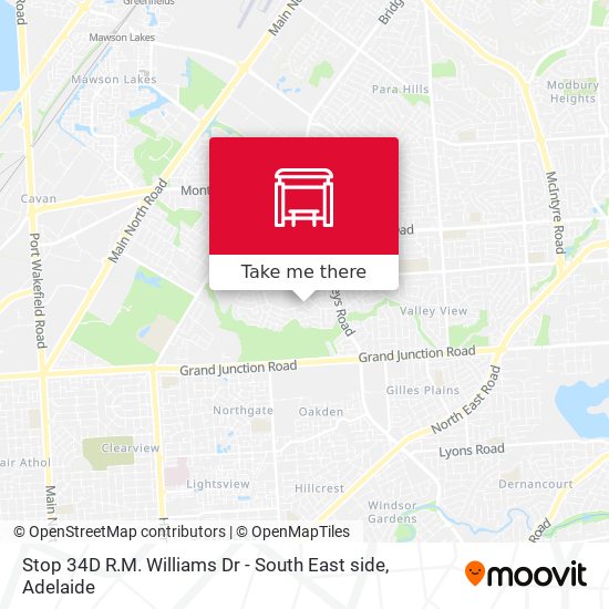 Stop 34D R.M. Williams Dr - South East side map