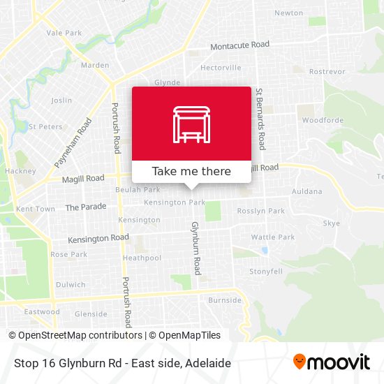 Stop 16 Glynburn Rd - East side map