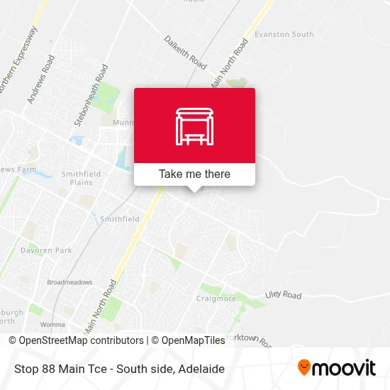 Mapa Stop 88 Main Tce - South side