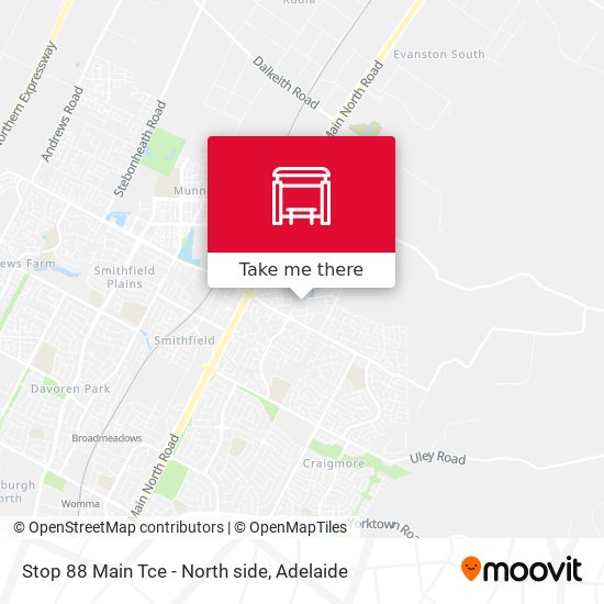 Mapa Stop 88 Main Tce - North side