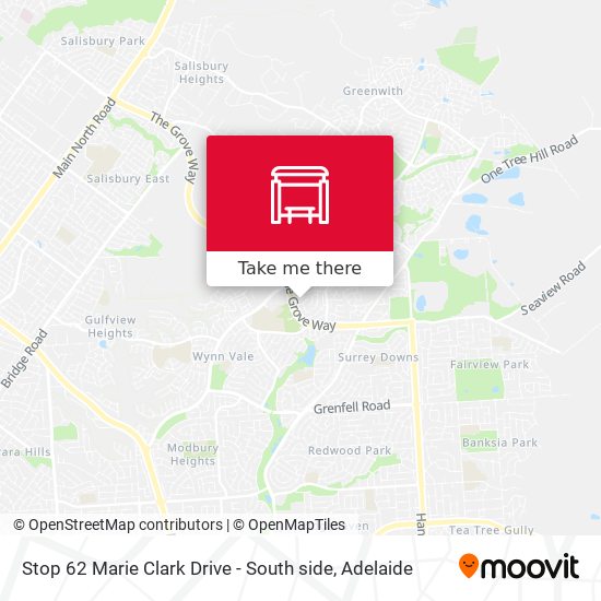 Stop 62 Marie Clark Drive - South side map