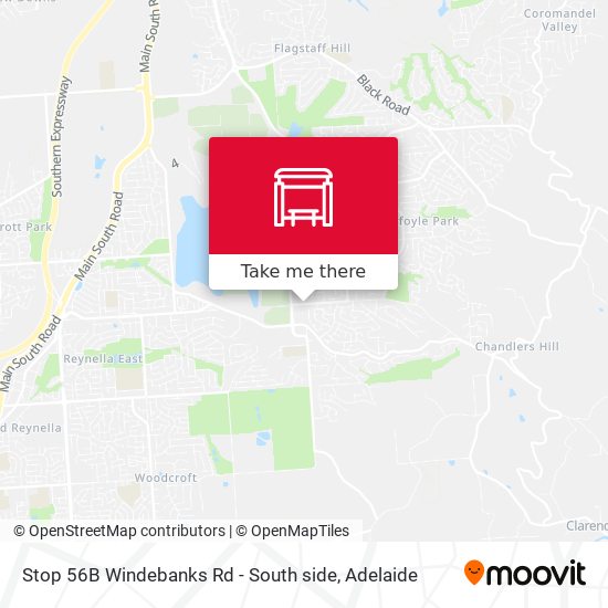 Stop 56B Windebanks Rd - South side map
