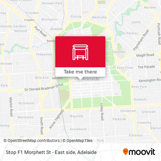 Stop F1 Morphett St - East side map