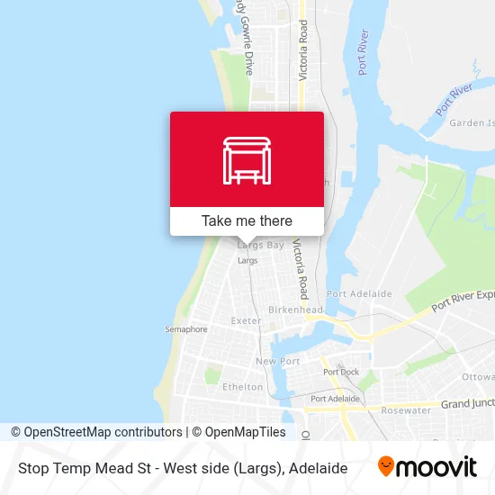 Mapa Stop Temp Mead St - West side (Largs)