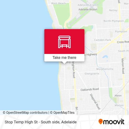 Mapa Stop Temp High St - South side