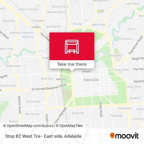 Stop B2 West Tce - East side map