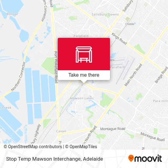 Mapa Stop Temp Mawson Interchange