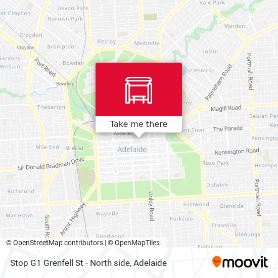 Stop G1 Grenfell St - North side map