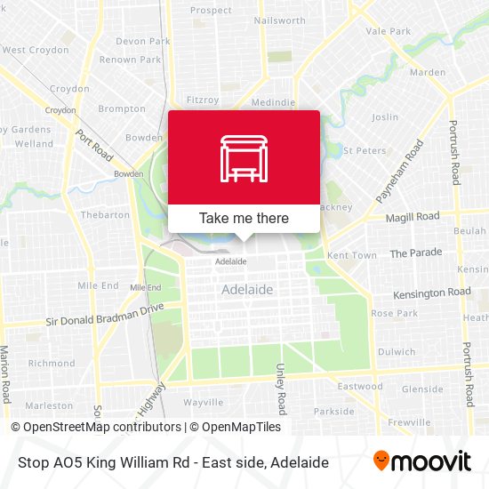 Mapa Stop AO5 King William Rd - East side