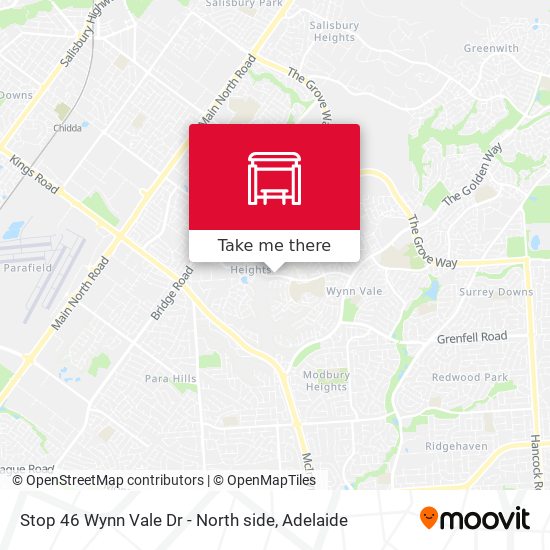 Stop 46 Wynn Vale Dr - North side map