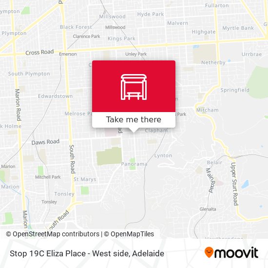 Stop 19C Eliza Place - West side map