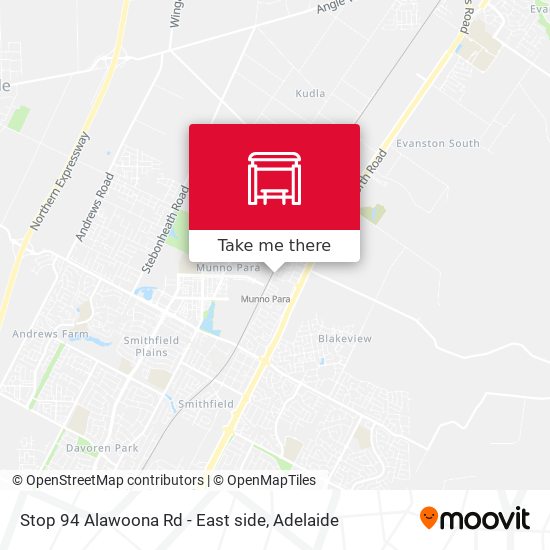 Stop 94 Alawoona Rd - East side map
