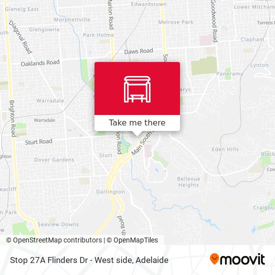 Stop 27A Flinders Dr - West side map