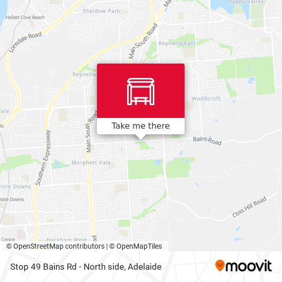 Stop 49 Bains Rd - North side map
