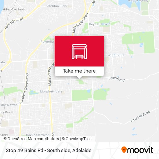 Stop 49 Bains Rd - South side map