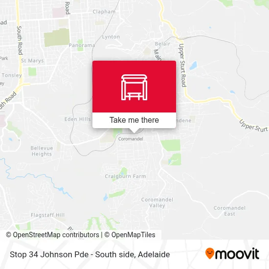Mapa Stop 34 Johnson Pde - South side