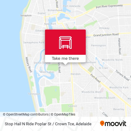 Stop Hail N Ride Poplar St / Crown Tce map